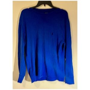 Polo Ralph Lauren Blue Waffle Knit Long Sleeve Shirt Men’s Medium Classic